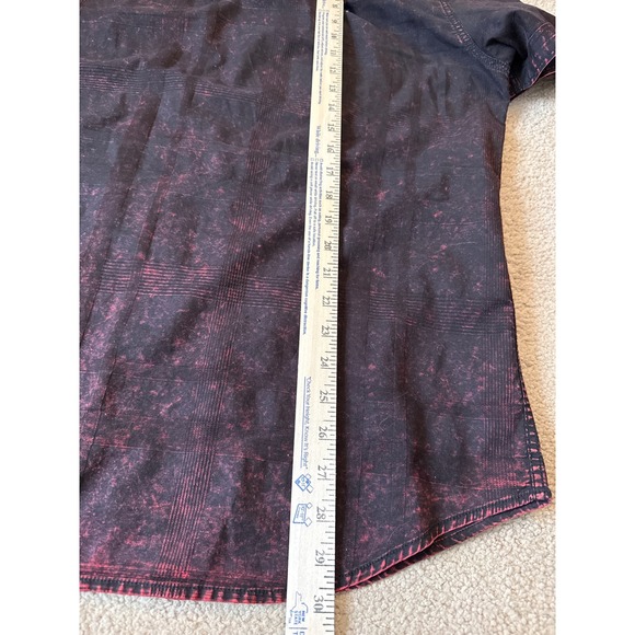 Affliction Y2K Men's XL Red/Black Button Down Short Sleeve. Live Fast MMA Grunge - Picture 11 of 12